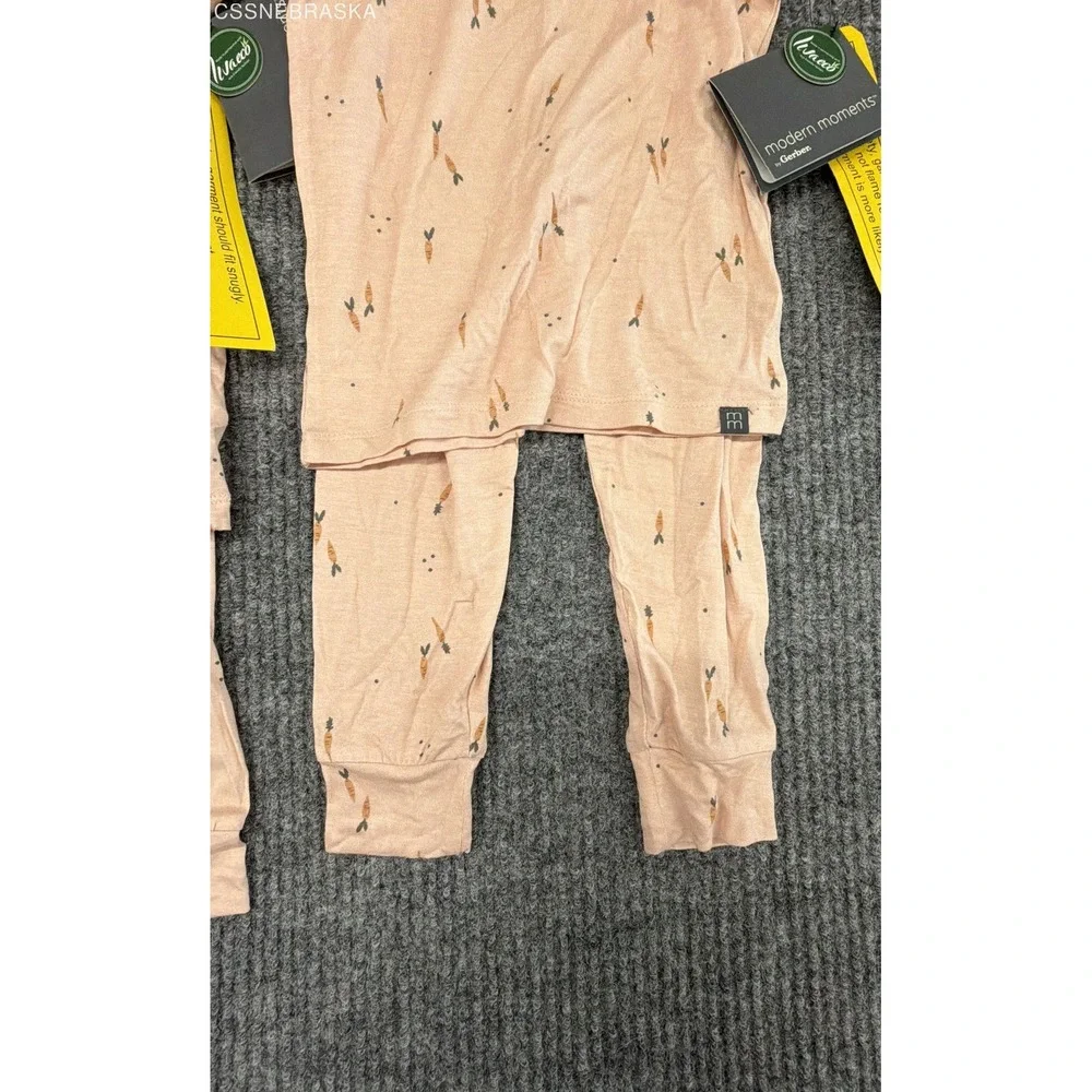 Gerber Rose Carrot Modern Moments Toddler Pajama Set 2pc Livaeco Viscose NWT 3T